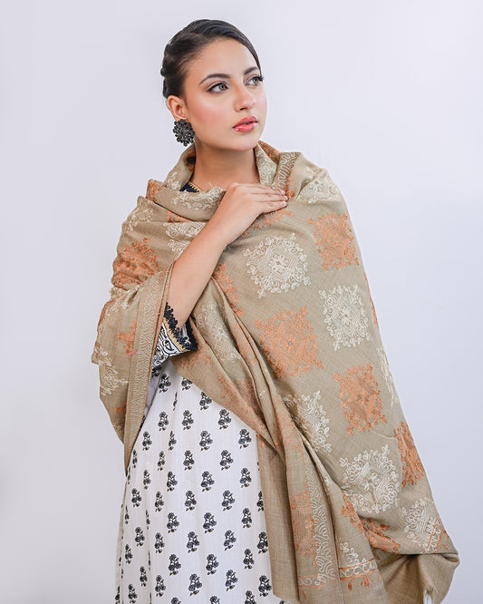 EMBROIDERED PASHMINA SHAWL - ALEYNA