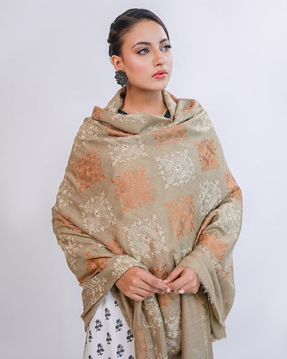 EMBROIDERED PASHMINA SHAWL - ALEYNA