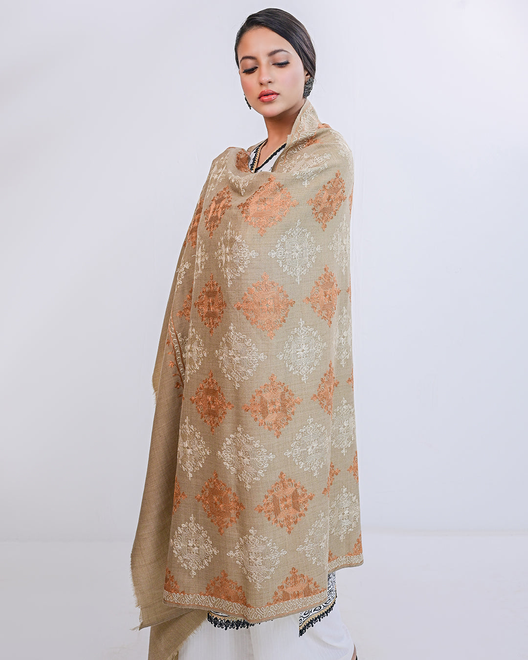 EMBROIDERED PASHMINA SHAWL - ALEYNA