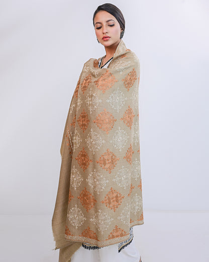 EMBROIDERED PASHMINA SHAWL - ALEYNA