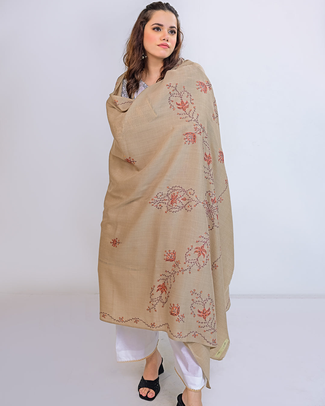 EMBROIDERED PASHMINA SHAWL - KALISA