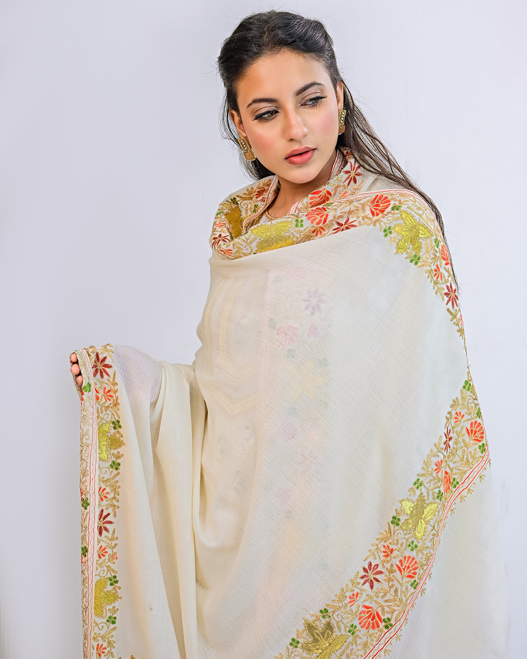 EMBROIDERED PASHMINA SHAWL - LUANA