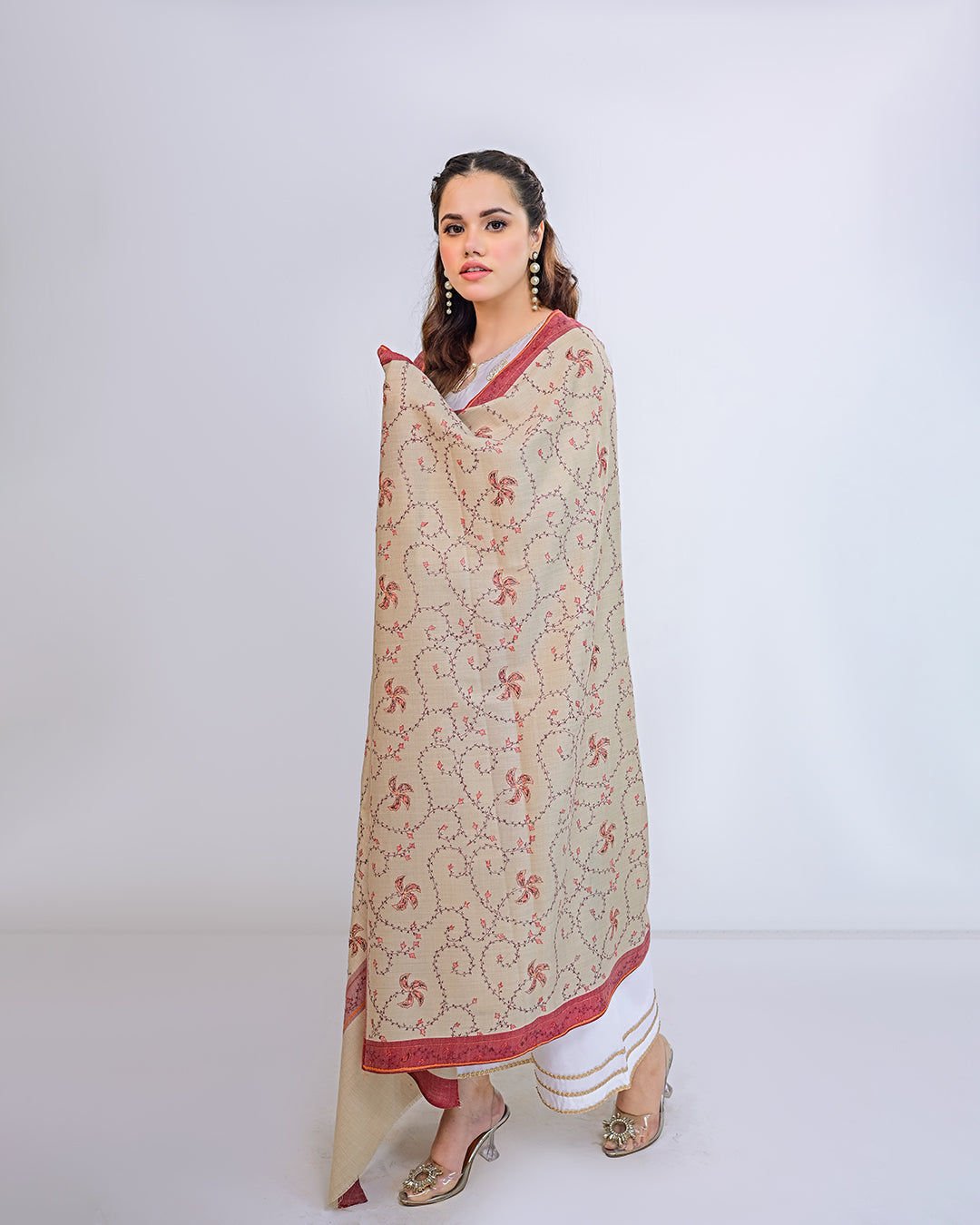 EMBROIDERED PASHMINA SHAWL - ARIA