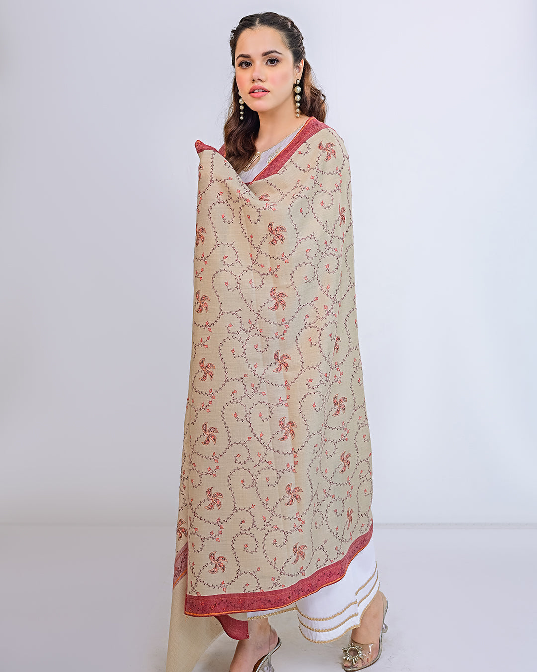 EMBROIDERED PASHMINA SHAWL - ARIA