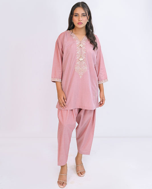 SOLID EMBROIDERED CO-ORD - Seher